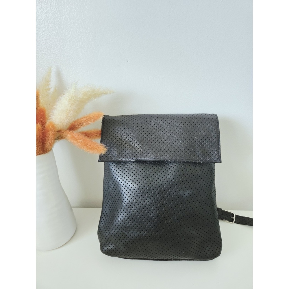 Boho Chic POSSE NEW YORK Black Perforated Backpack Hobo‎ Bag